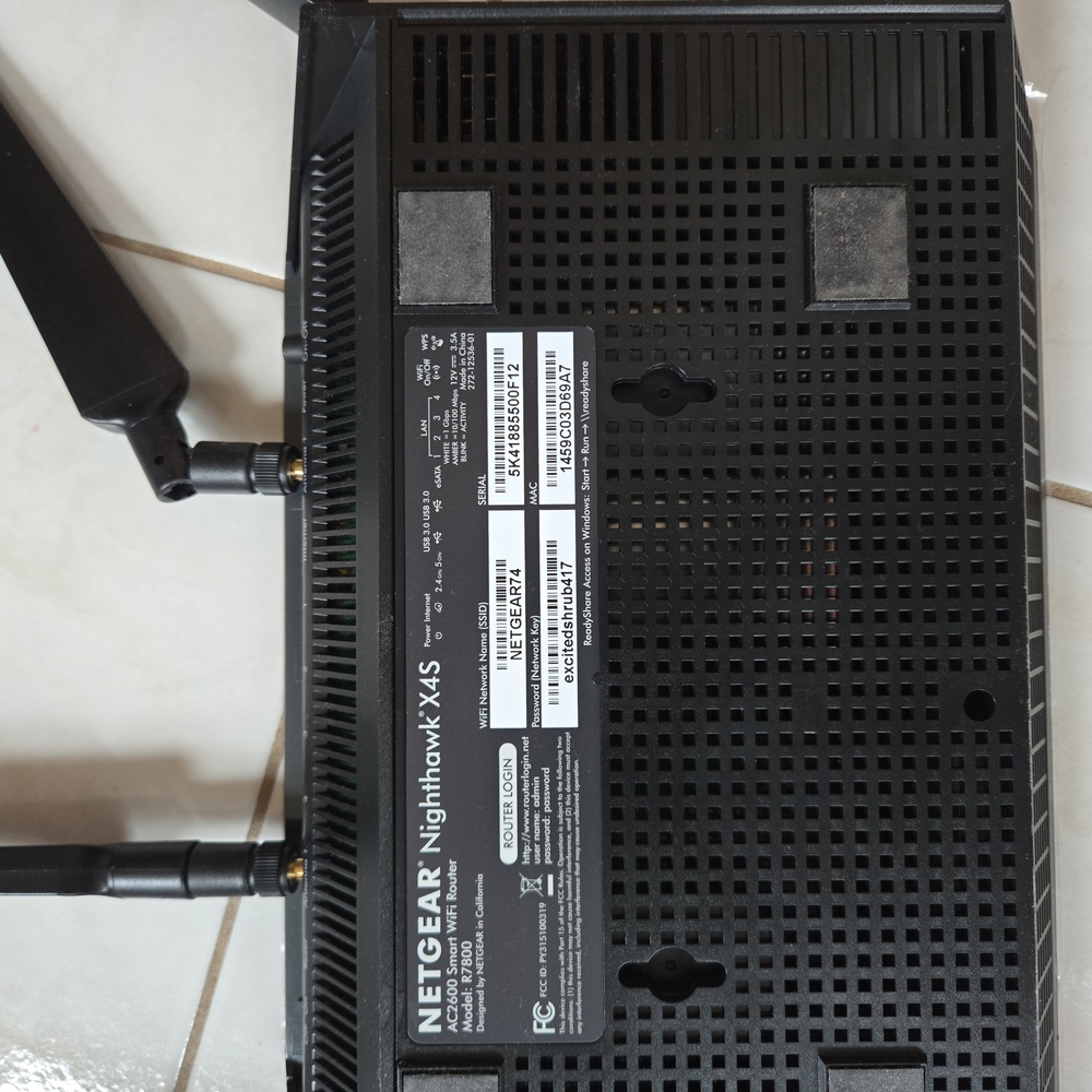 NETGEAR Nighthawk X4S Black Wireless Router, AC2600 Model R7800 - Picture 2 of 3